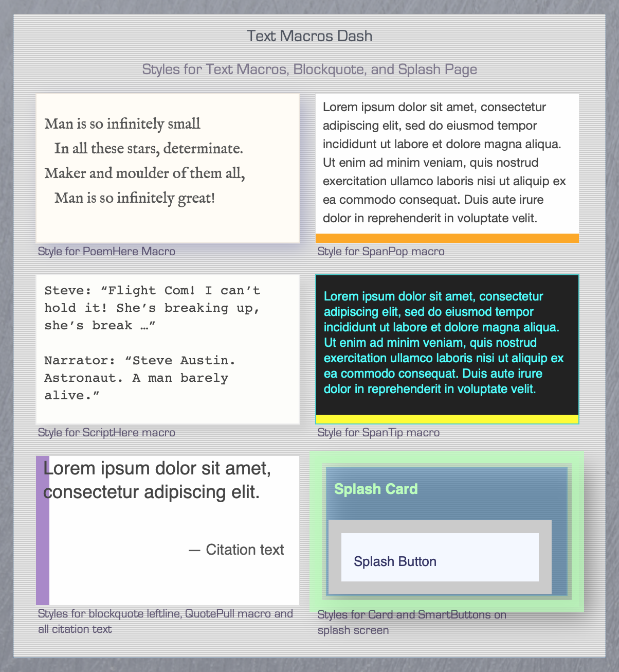 The Macros Widget