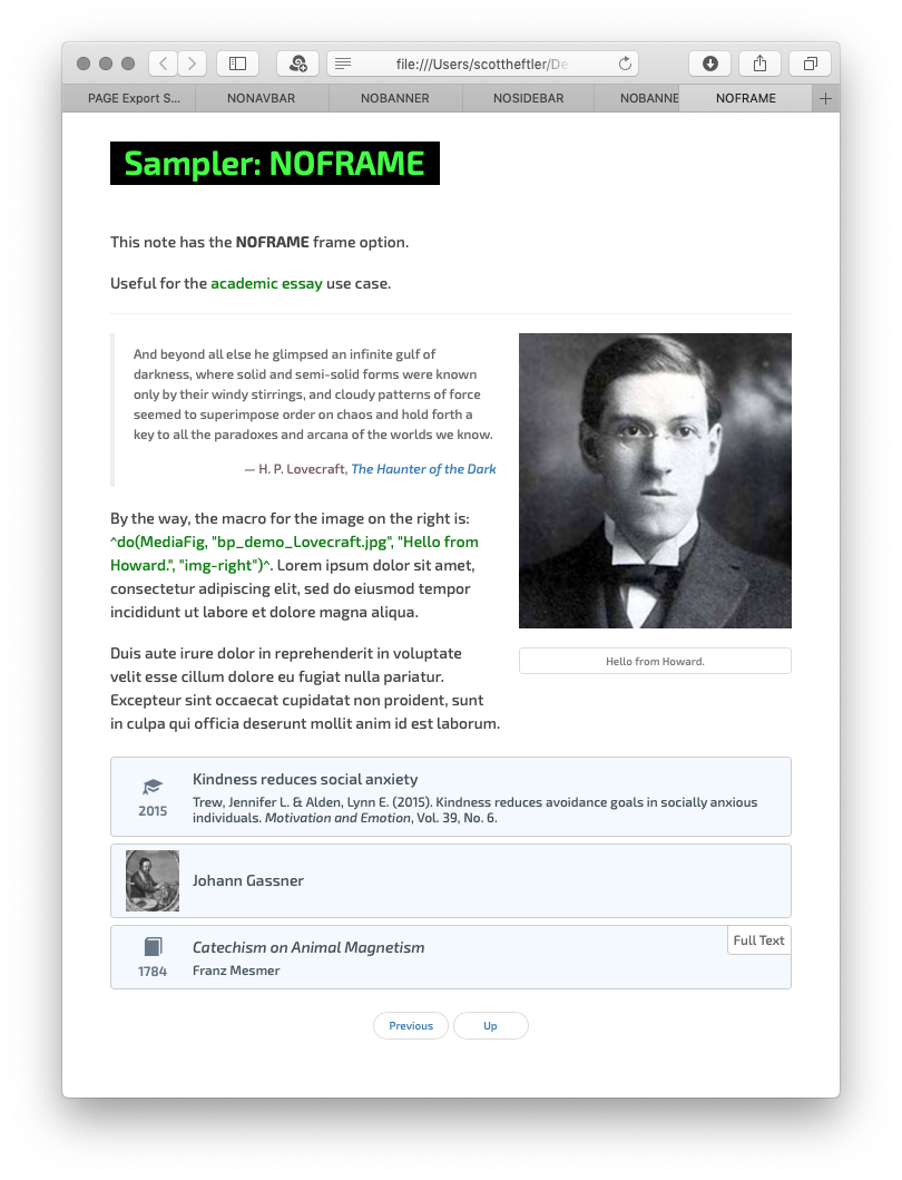 Export with $blogFrameOpt set to NOFRAME. Export with $blogFrameOpt set to NOFRAME.