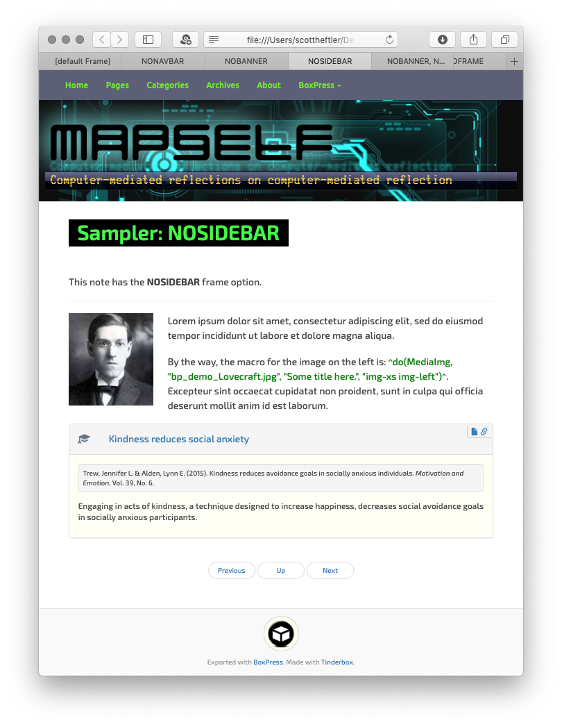 Export with $blogFrameOpt set to NOSIDEBAR. Export with $blogFrameOpt set to NOSIDEBAR.